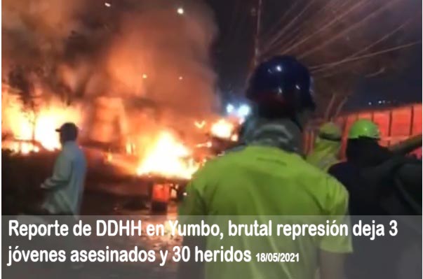 Reporte de DDHH en Yumbo, brutal represión deja 3 jóvenes asesinados y 30&nbsp;heridos